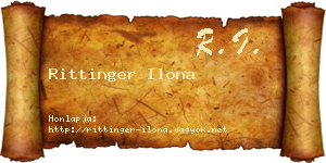 Rittinger Ilona névjegykártya